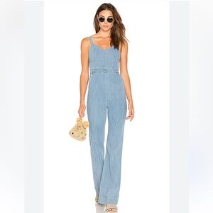 Alice + Olivia Cristal Jumpsuit in Light Chambray